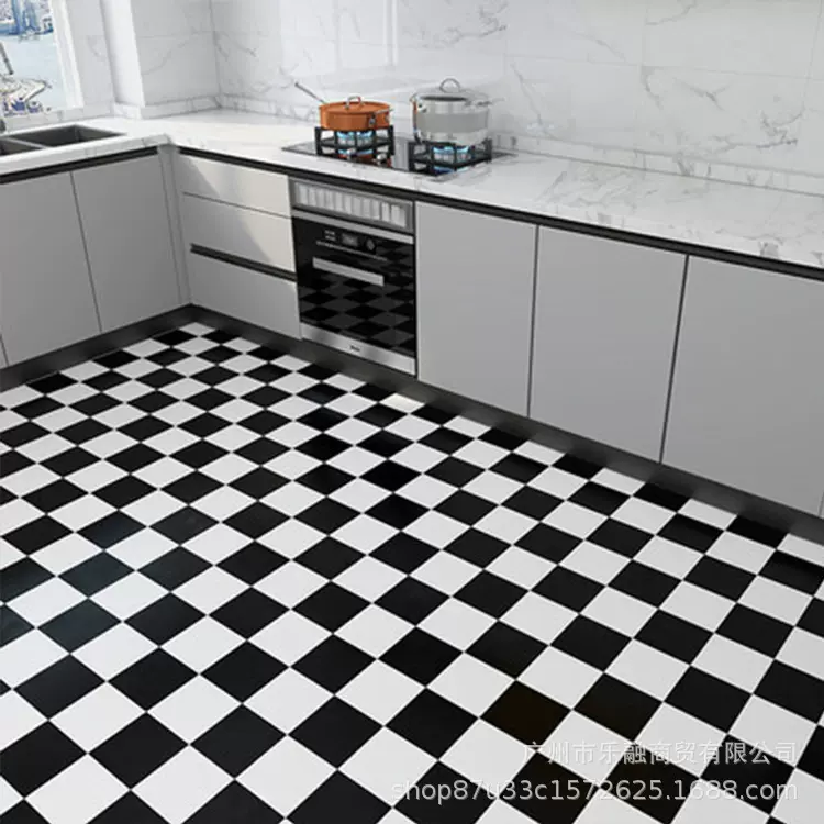 泰国专线批发浴室厨房地板贴纸防水防滑地贴自粘厕所地面瓷砖翻新