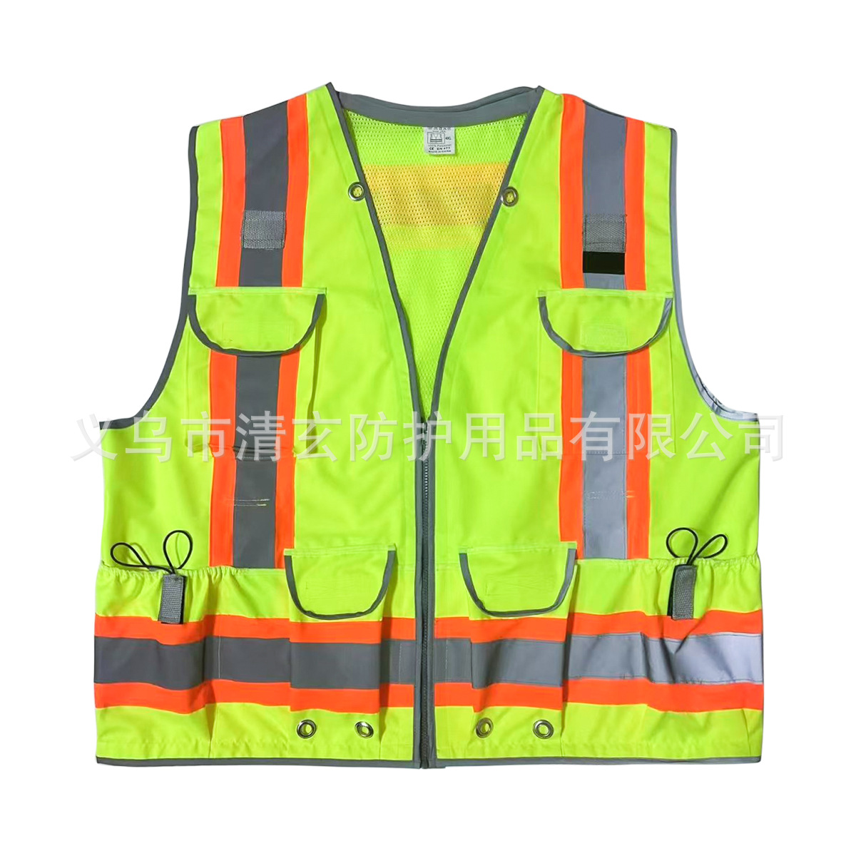 chaleco reflectante de alta calidad chaleco reflectante transfronterizo ropa americana impresión de construcción de herramientas de protección de tamaño completo