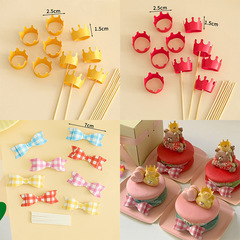 Qixi Children's Mini Crown Cake Decorations: Instagram-Style Retro & Adorable Gold-Colored Little Crown Cake Picks