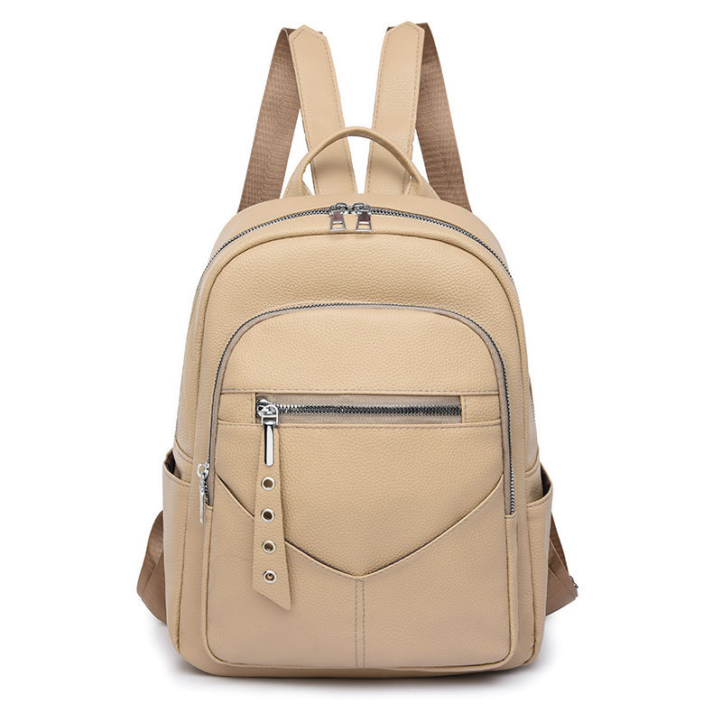 2024 nuevo casual de alta calidad de las mujeres de la PU mochila simple contraste de color urbano viaje mochila de moda