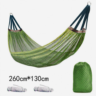 Outdoor Hammock Anti-Rollover Mesh Swing Thickened Ice Silk Hammock Adult Indoor Rocking Bed Double Hanging Chair Straight Hair