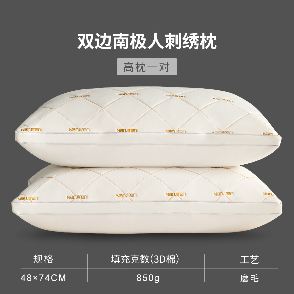 Almohada de fibra de soja de algodón, núcleo de almohada, un par de protectores cervicales para ayudar a dormir, dormitorio de estudiantes, sin colapsar, hombre entero