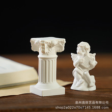 北欧式罗马柱烛台小天使拍照拍摄道具背景家居客厅桌面装饰品摆件