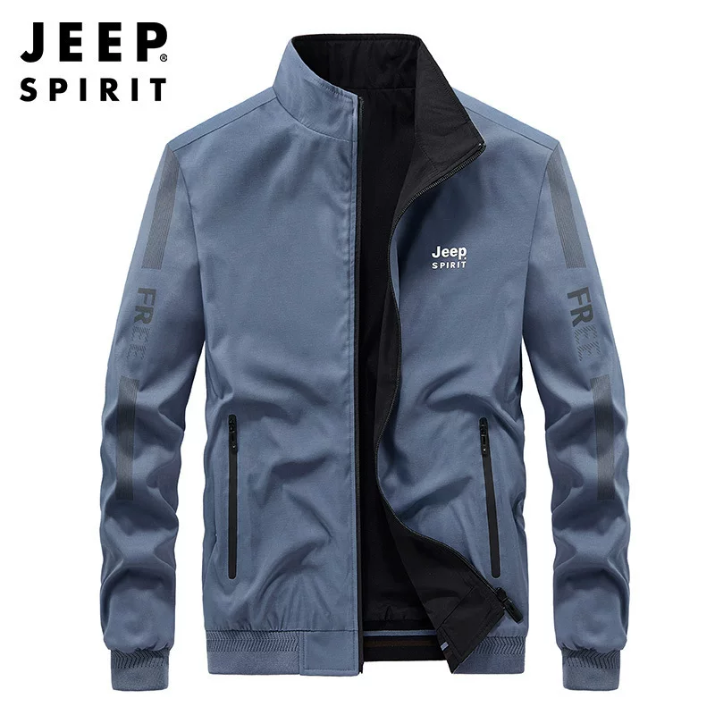 Ветровка (Jeep) эластичная двусторонняя, модный повседневный стиль, размеры M–XXXXL