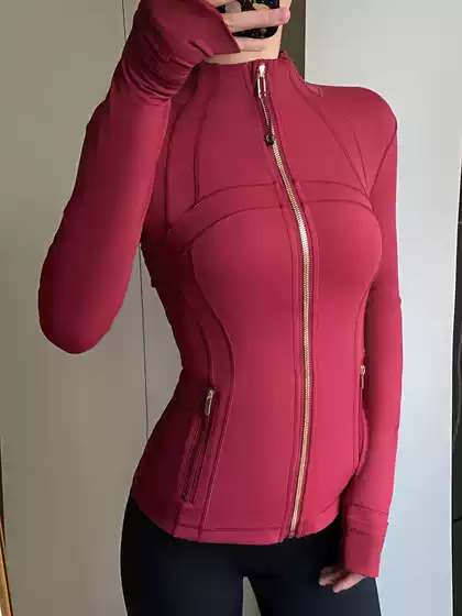New Color Gold Label Navy Blue Sports Yoga Collar Jacket defina Slim-fit Slimming Gold Zipper Yoga Suit Women