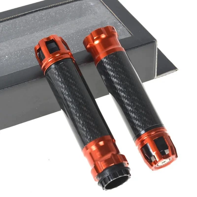carbon fiber handle modified Huanglong: Motorcycle Handle Cover - 1-227-carbon-fiber-handle-glue-orange