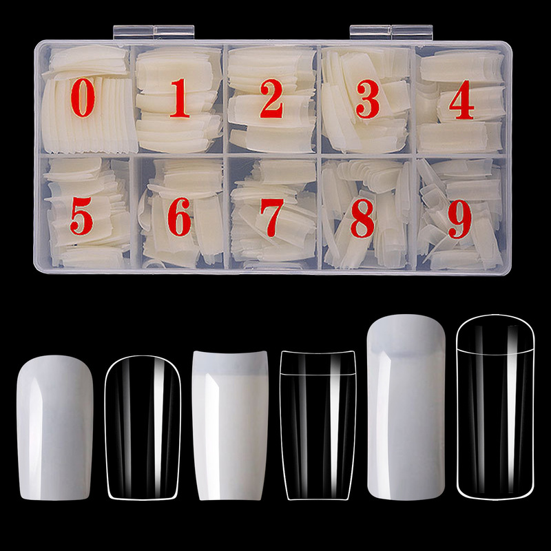 Nail Art 500 Pieces/Boxed Nail Art French Nail Art Half Paste Full Paste Nail Fake Nail Natural Transparent
