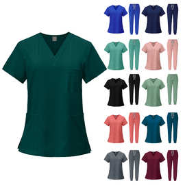 特惠速干弹力洗手衣 医生短袖工作服 女医院手术室分体套装洗手服