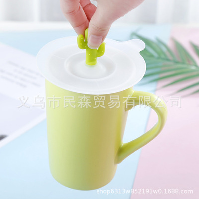 CA2701创意硅胶杯盖圆形仙人掌卡通茶杯防尘密封水杯盖