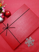 纯红色盒特大号长方形礼品盒生日礼物盒A4相差书本盒定 制纸盒