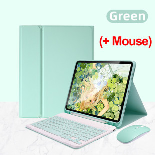 For Samsung Tablet PC S10FE Bluetooth Keyboard Leather Case Pen Slot A7 Silicone Colorful Backlight Lite Mouse