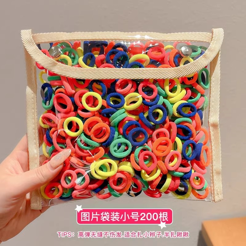 韩版儿童发圈无痕耐用毛巾圈头绳高弹力皮筋发绳儿童百搭纯色发饰|undefined