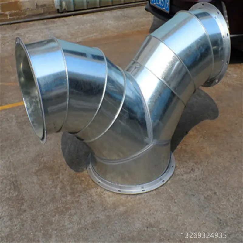 环保设备通风管道连接件 镀锌板异形三通接口 牛角弯头连接件