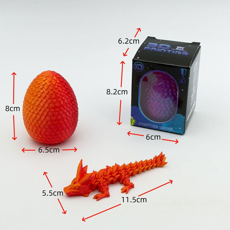 国境を越えた人気の 3D プリントクリスタルドラゴンクリスタルエッグミニドラゴンエッグセット手作り動物モデル子供のおもちゃ|undefined