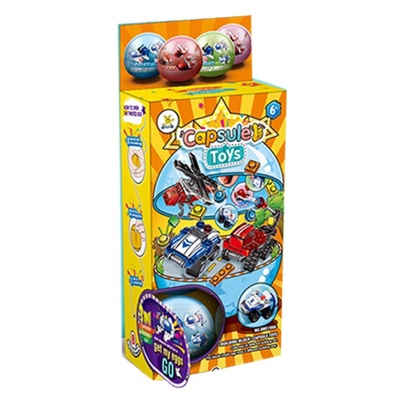 Cross-border torcido huevo sorpresa caja ciega niños ensamblados pequeños bloques de construcción de partículas juguetes bebé jardín de infantes regalos al por mayor