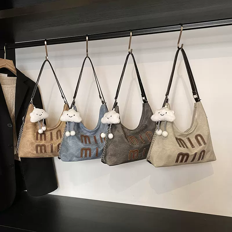 休闲复古大容量包包女2025新款简约女包唯美时尚单肩斜挎包托特包