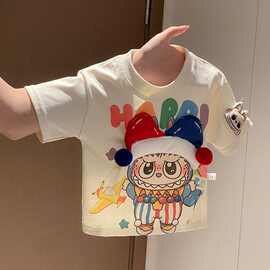 【宝藏单品】女童国潮拉布布短袖夏季儿童洋气卡通纯棉休闲上衣