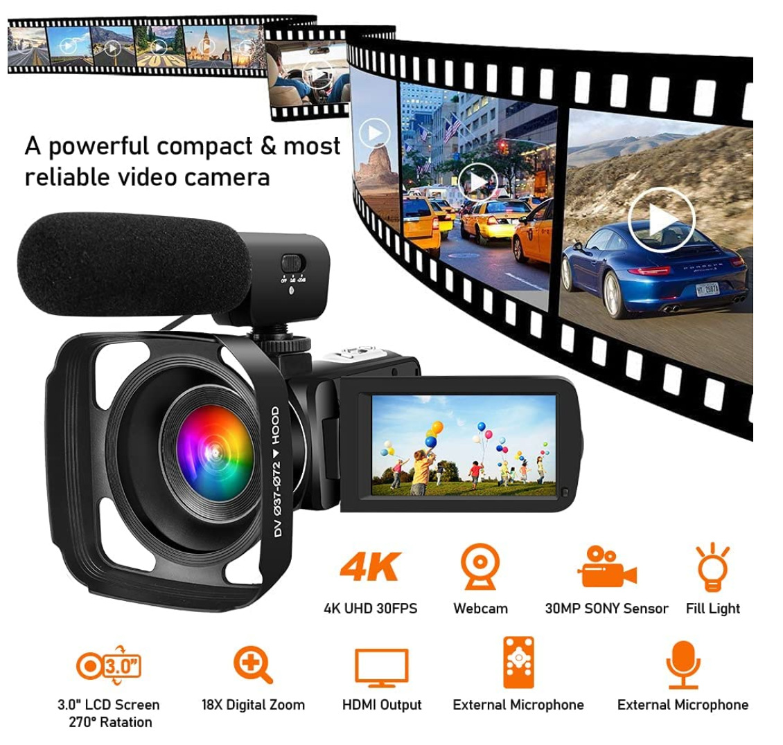 跨境产品 4K摄像机56MP高清数码相机Wifi带麦克风触摸屏HD4KS-56M-阿里巴巴