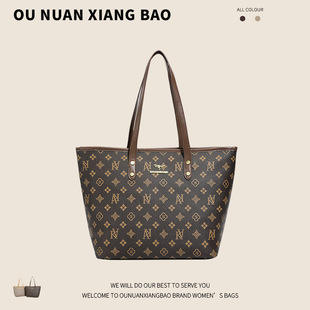 Capacious classic elegant trend one-shoulder bag, genuine leather