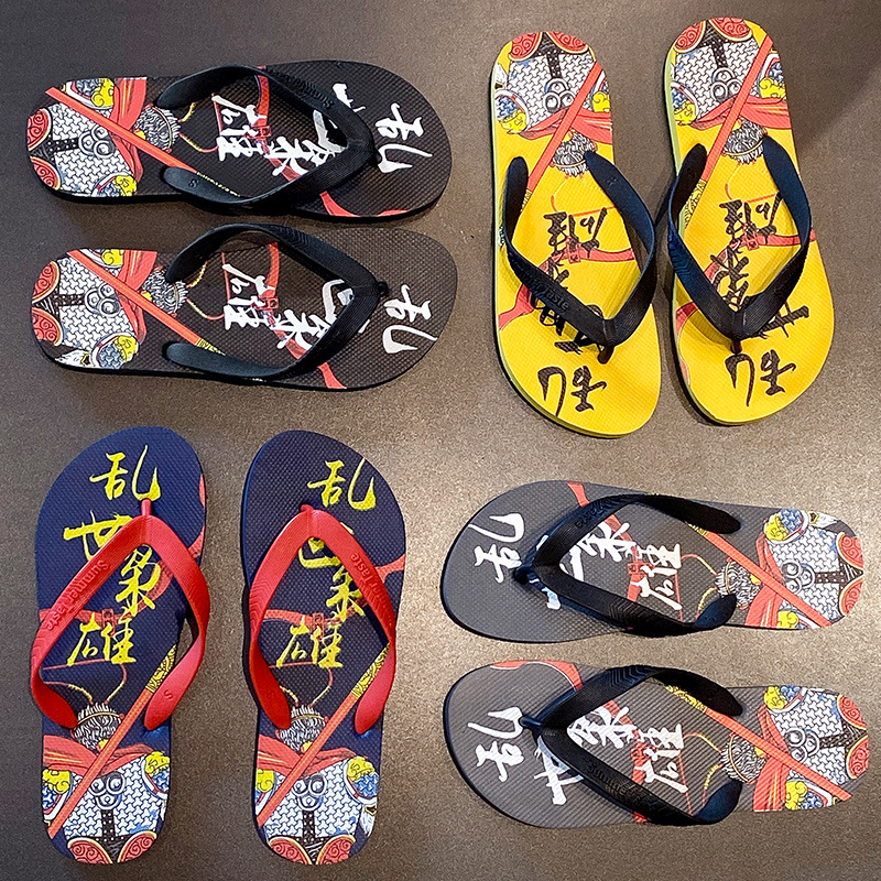 Slip-on men's summer herringbone outdoor anti-slip casual men's outdoor wear beach shoes for men Korean style trend student sandals