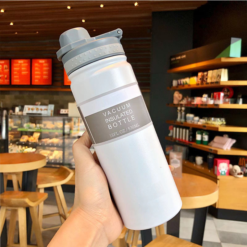 Vaso Aislado de Acero Inoxidable 304 Transfronterizo para Estudiantes Masculinos y Femeninos, Botella de Agua Deportiva Portátil para Exteriores, Venta al por Mayor para Coche