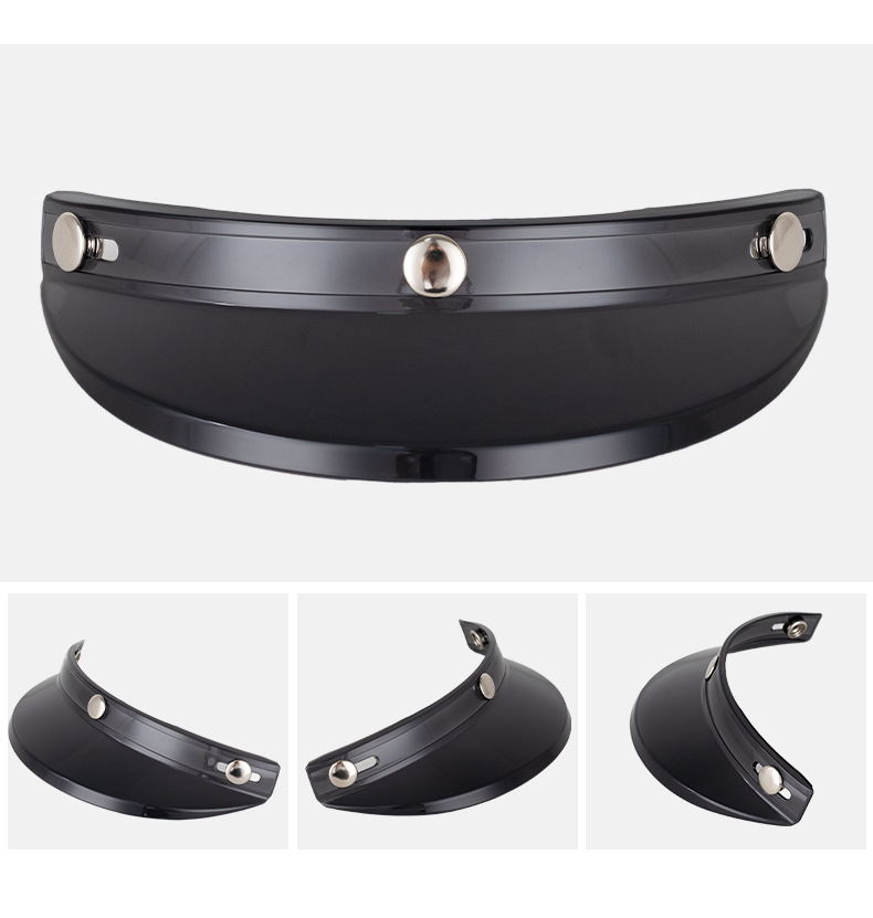 Retro Motorcycle Helmet Special Visor 3/4 Helmet Visor Electric Vehicle Helmet Three-Button Sunshade Visor My02