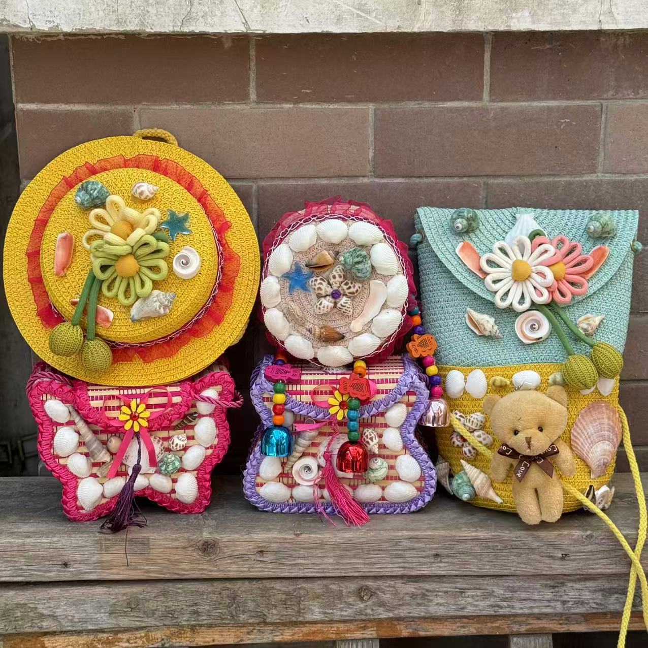 Bolso de concha natural, bolso de caracol, monedero, mochila de vacaciones junto al mar, regalo creativo, juguete para niños