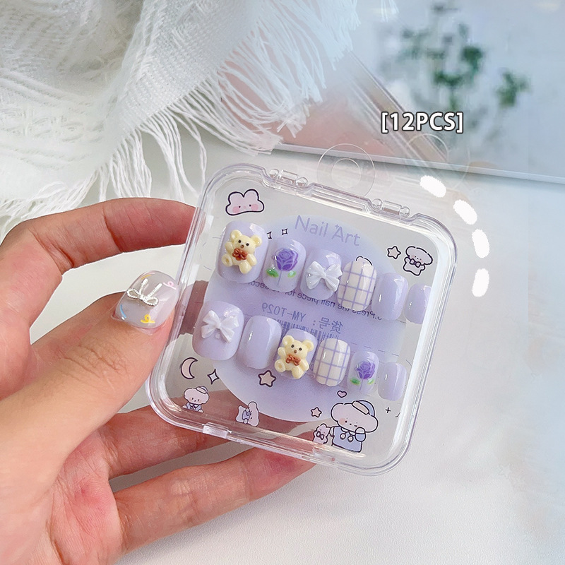 立体的でかわいい子供用ネイルパッチ、アクセサリー付き、完成ネイルパッチ、フェイクネイルパッチ、ウェアラブルネイルパッチ、漫画ネイルパッチ|undefined