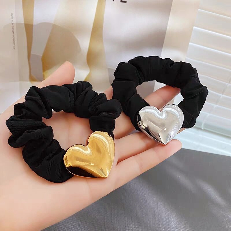 Metal love black The large intestine Hairpin ins summer Korean Lashing Hair Tousheng senior Retro Simplicity