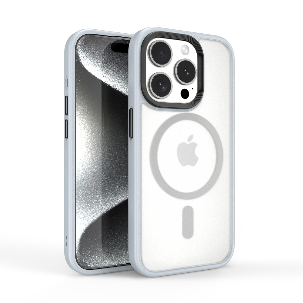 Funda magnética MagSafe para iPhone 15, compatible con el teléfono Apple 15 Pro Max, con diseño moderno y mate.