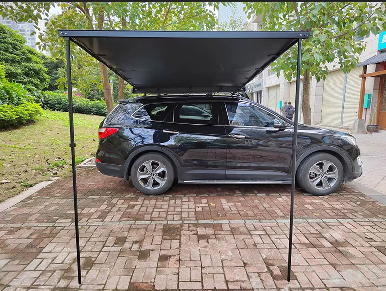 Kunhao Outdoor Vinyl Car Side Tent Canopy Tent Side Awning Off-Road Sunshade Camping Room Car-Mounted Rainproof Hard Shell