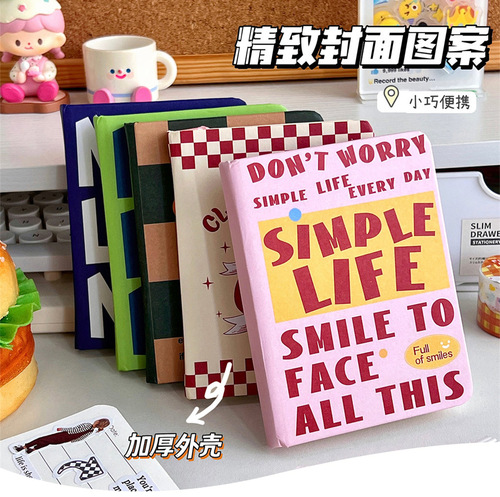 A7 pocket notebook cartoon plaid mini cute student note pad material paper study notebook wholesale