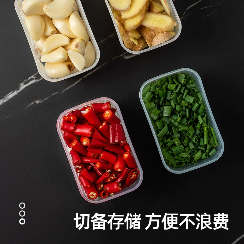 Kitchen multi‑compartment storage box, PP, 30×20×10 cm, transparent side with lid
