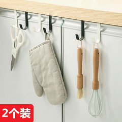 2-bag kitchen cabinet door back hooks, punch-free bathroom door back multi-functional storage hooks, wall-mounted sticky hooks
