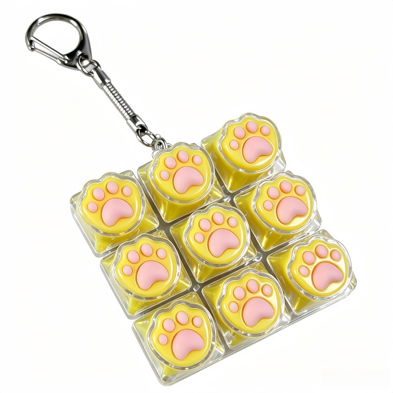 Nine-key silicone cat claw yellow