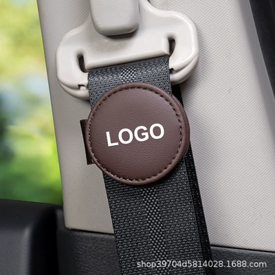 Seat belt shoulder pad Car Seat Belt Limiter - tesla-round-limiter-mocha-brown-single