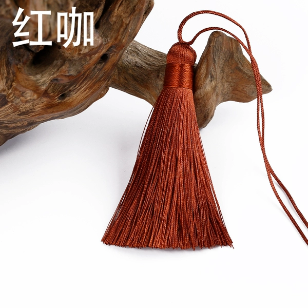 Red coffee K style tassels 10 pieces