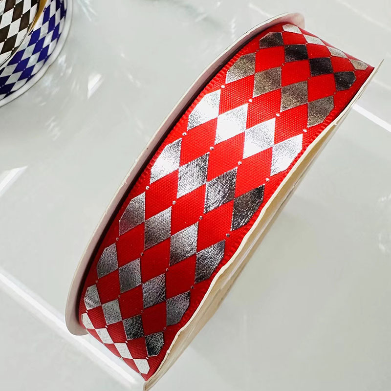 2.5CM cintas de plata en forma de barras de diamante hechas a mano cintas de color DIY Lolita accesorios caja de regalo embalaje al por mayor transfronterizo