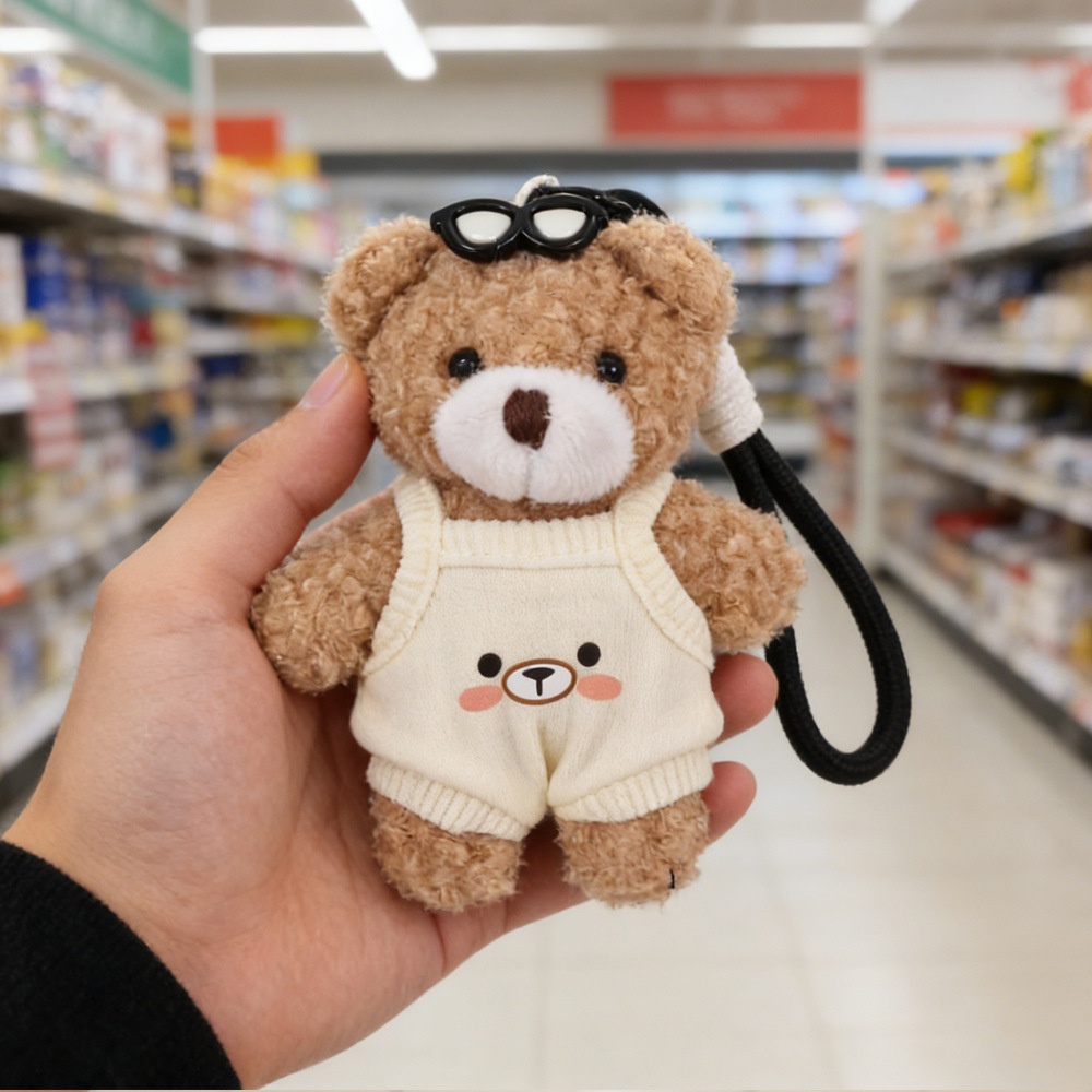 Creativo suave lindos colgante de oso una familia de tres muñecas de peluche bolsos muñecas colgantes llaveros