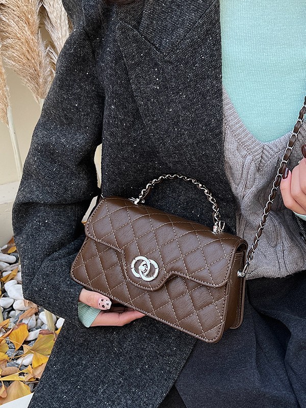 Xiaoxiang bolso de mujer estilo nuevo bolso de hombro de cadena de diamante bolso de mano de moda versátil bolso de mochila de moda bolso pequeño cuadrado