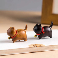 Green Sandalwood Leaning Cat Cute Money-Bringing Cat Proud Cat Desktop Ornament Home Creative Small Gift Craft Wholesale