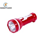 批发LED塑料强光手电筒充电式迷你照明手电家用户外应急探照电筒