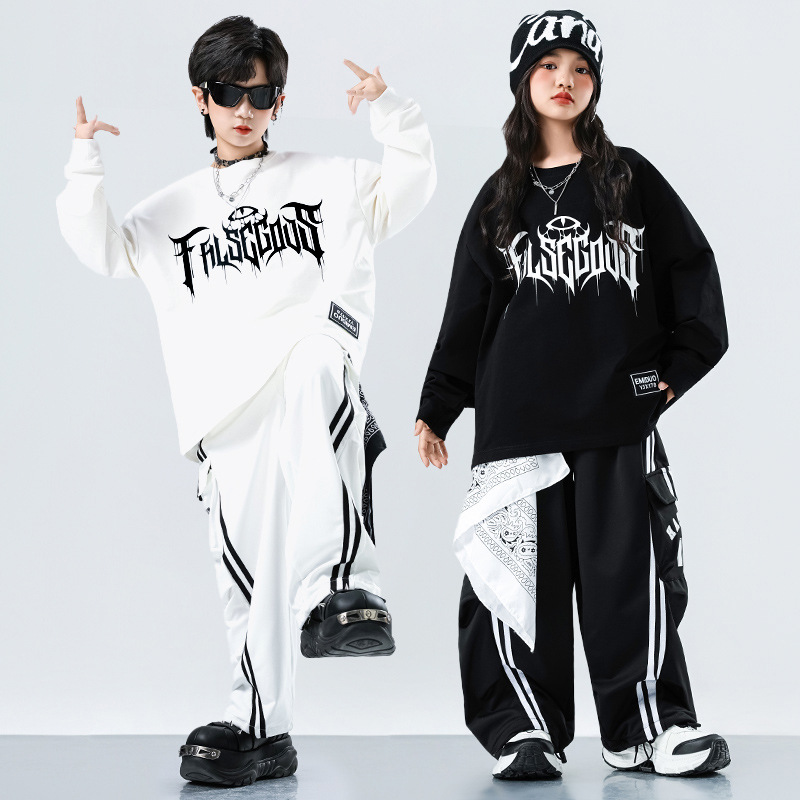 Children's Hip-Hop Performance Clothing, Boys' Loose Korean Sports Suits, Girls' Hip-Hop Performance Student Groups, American Fashion