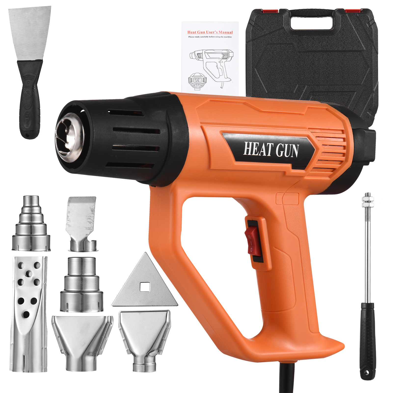 包邮110V高品質數顯熱風槍貼膜烤槍熱縮膜哄槍台灣船用美規熱風槍