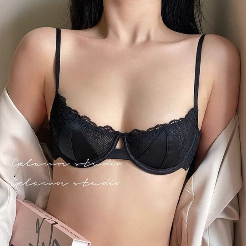大きな胸の女性のための新しいセクシーな純粋な欲望の超薄型下着、小さな胸のサポート、たるみ防止、副乳縮小、快適なブラジャーセット|undefined