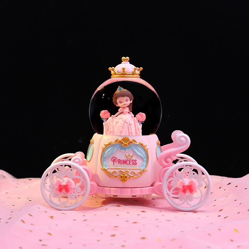 Regalos del día de la infancia de las niñas, princesa de ensueño, conduciendo al carro, bola de cristal, caja de música, decoración, caja de música