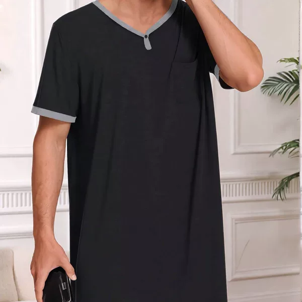 Cross-Border Exclusive Supply for Foreign Trade, New European and American Style Milk Silk Men's Casual Pajamas, Short-Sleeved Home Wear Set