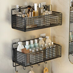 Bathroom storage rack Home bathroom wall-mounted storage and finishing washbasin large punch-free storage rack
