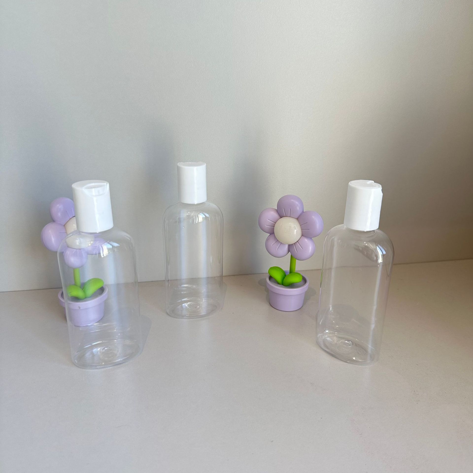 透明 高端护理精华液瓶 扁圆爽肤水 配内塞挤压分装瓶