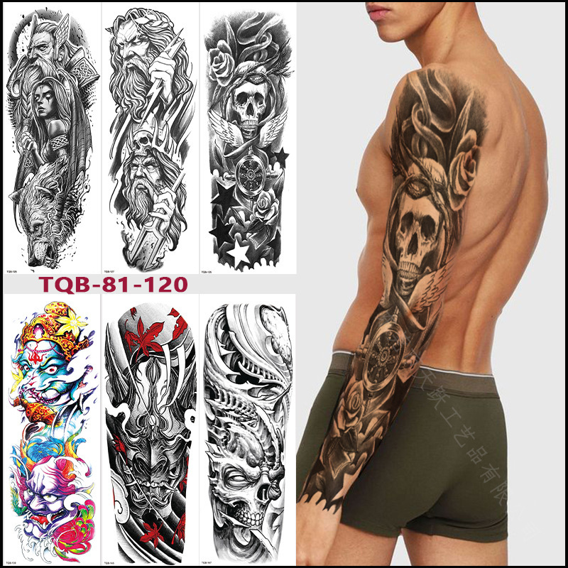 Source Factory Ready-made Tattoo Stickers · Totem Full Arm Full Arm Waterproof Tattoo Stickers Cross-border Special Supply